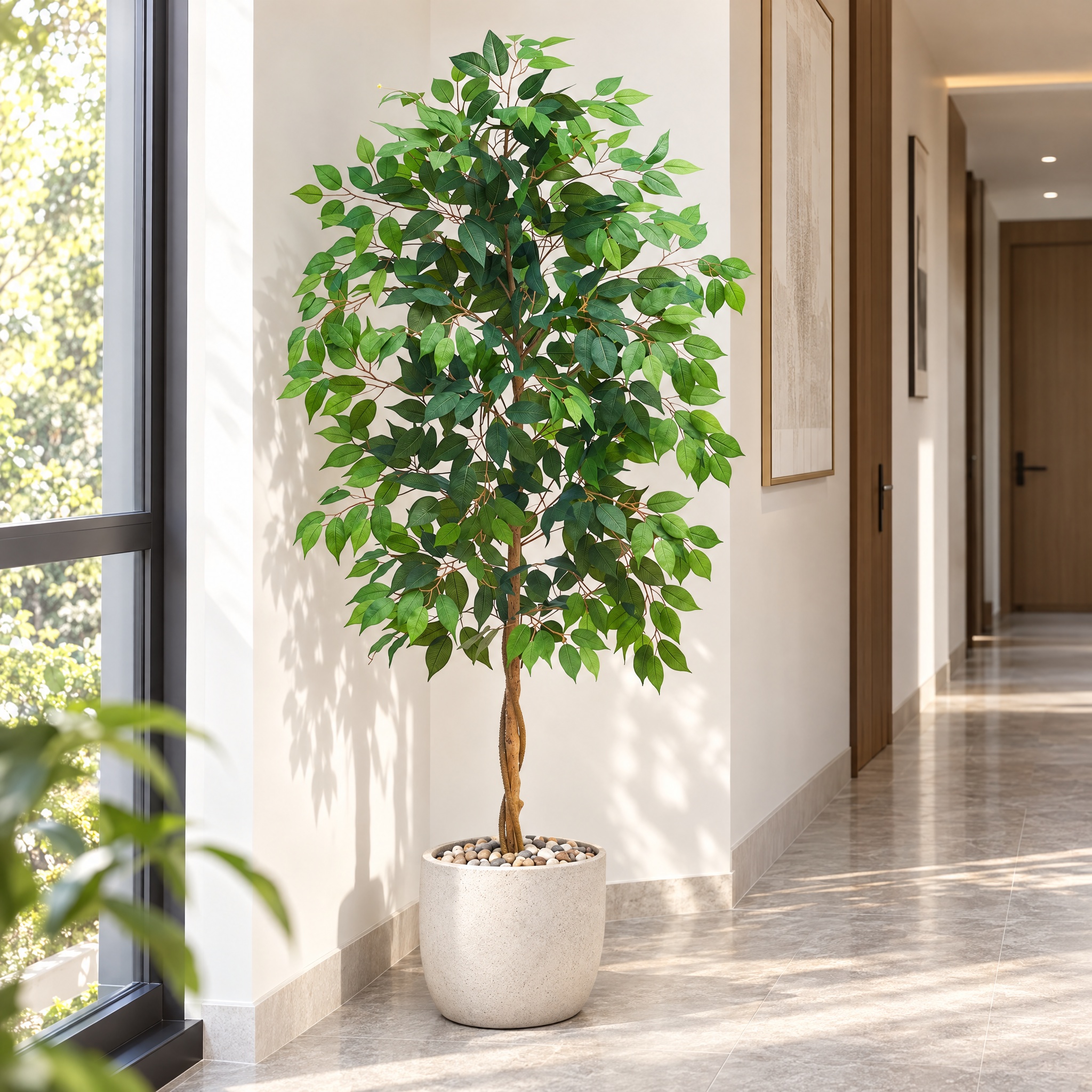 5FT Artificial Ficus Tree - Black Pot gallery view 5