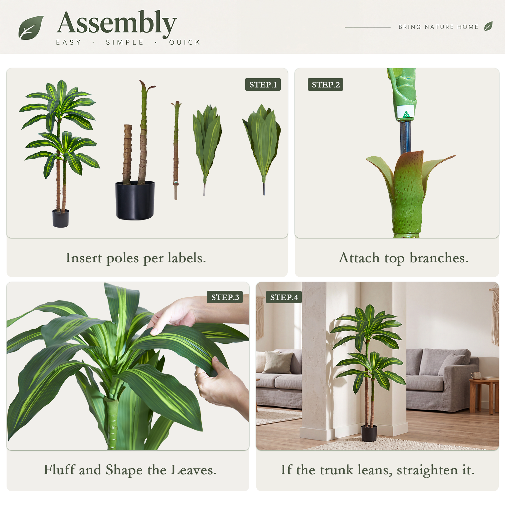 Green Edge Artificial Dracaena Tree gallery view 8